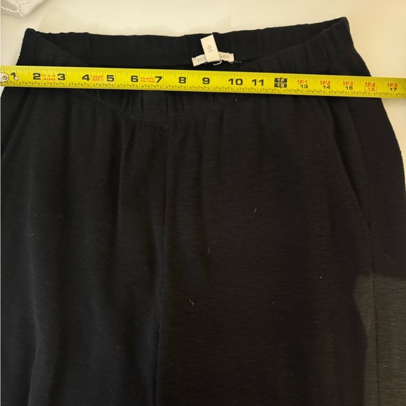 EILEEN FISHER Women's Wide Straight Leg Elastic Waist Pants size Small Black - Picture 11 of 15